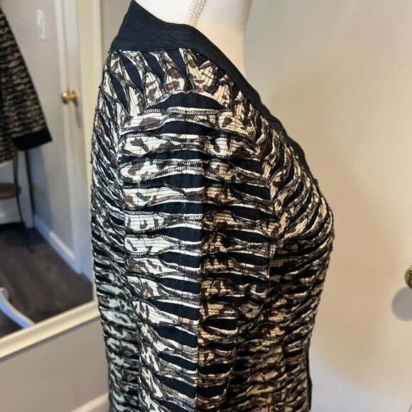 Chico's Animal Print 3/4 Sleeve Button Front Cotton Jacket, Size 1 (US 8/Med) - Picture 9 of 16